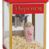 a Commercial popcorn machine is inside every game bus party.