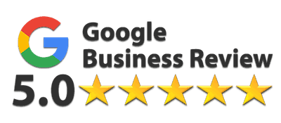 Atlanta Gaming Bus Google Review banner showing 5 stars 