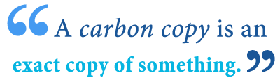 This image gives a definition of what a "Carbon Copy" is, in regards to the game bus industry