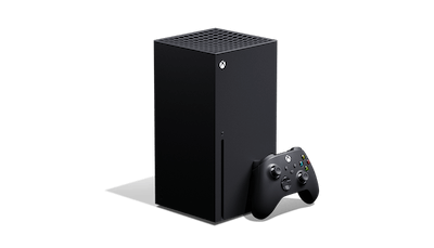 Black Xbox SERIES X with black controller. This is a birthday gift that comes with the purchase of a gametruck party from Gamer vs Gamer / Game Truck service