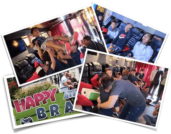 Game-Truck-Atlanta-Collage webp a 4 picture Collage kids having Bunin our Game Truck Atlanta Birthday party